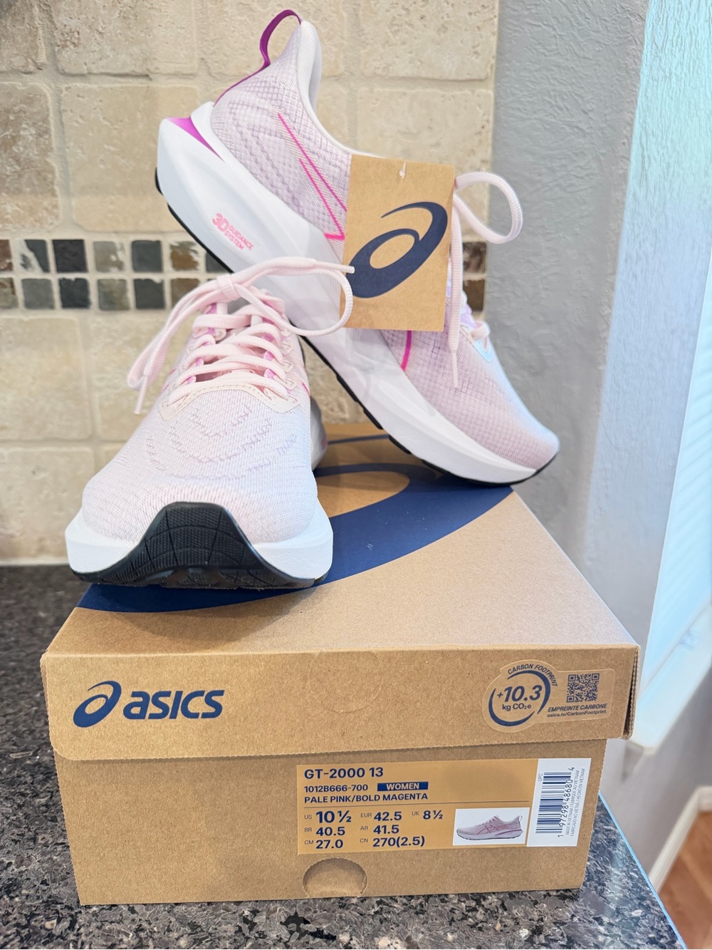 New ASICS GT-2000 13 Pale Pink with Bold Magenta Women's Athletic Running Shoes